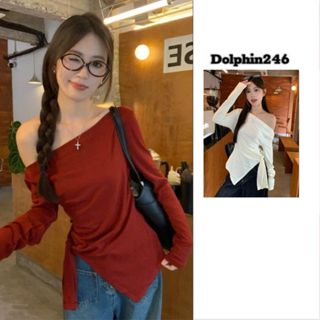 Áo thun áo len nữ áo dệt kim trễ vai dài tay thắt dây eo tôn dáng thời trang thu đông Hàn Quốc L213 HL-14.5