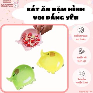 Bát Ăn Dặm Hình Con Voi, Bát Ăn Dặm Gốm Sứ Hình Con Vật Đáng Yêu Cho Bé An Toàn Tiện Lợi