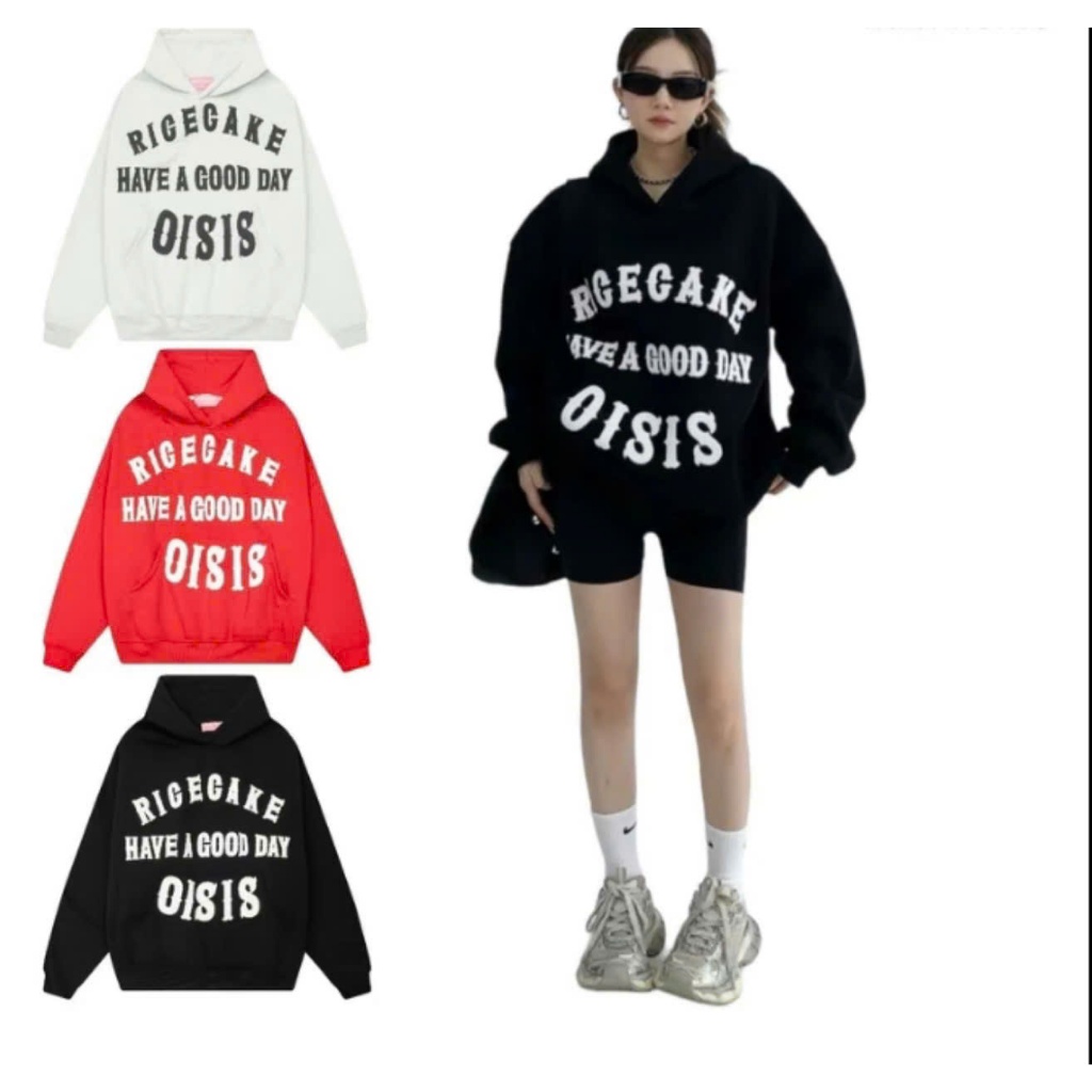 Hoodie in chữ Moon16 store - Áo nie chui Đầu RIGE CAKE form Boxy