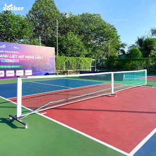 Bộ trụ lưới sân Pickleball Zocker thép 25x50 mm (Kèm lưới)