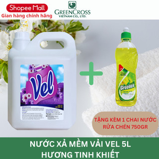 Nước xả mềm vải VEL Tinh Khiết Dành cho da nhạy cảm/da em bé Can 5 Lít Tiết kiệm