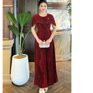 Đầm thun Đá Cao Cấp dự Tiệc Cho Mẹ Trung Niên