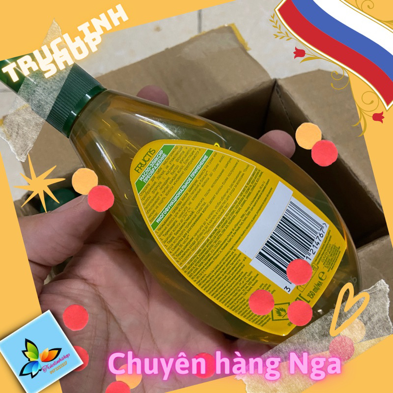 Tinh dầu xịt dưỡng tóc Fructis 150ml phục hồi tóc hư tổn chẻ ngọn xơ rối Nga