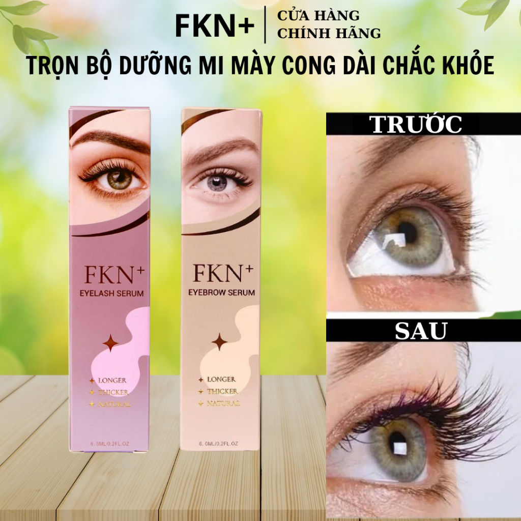 Combo Dưỡng Mi Mày FKN+ Dường Dài Dày Mi Mày  Chính Hãng Hiệu Quả Rõ Rệt sau 15 Ngày