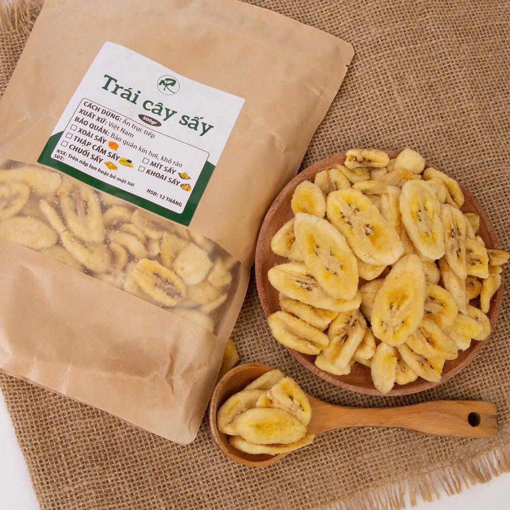 500Gr Chuối sấy giòn Đà Lạt. Có hồ sơ công bố, xuất hóa đơn công ty đầy đủ
