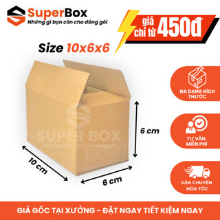 10x6x6 Combo 100 hộp carton đóng hàng Super Box hộp bìa đóng gói nhỏ tiết kiệm