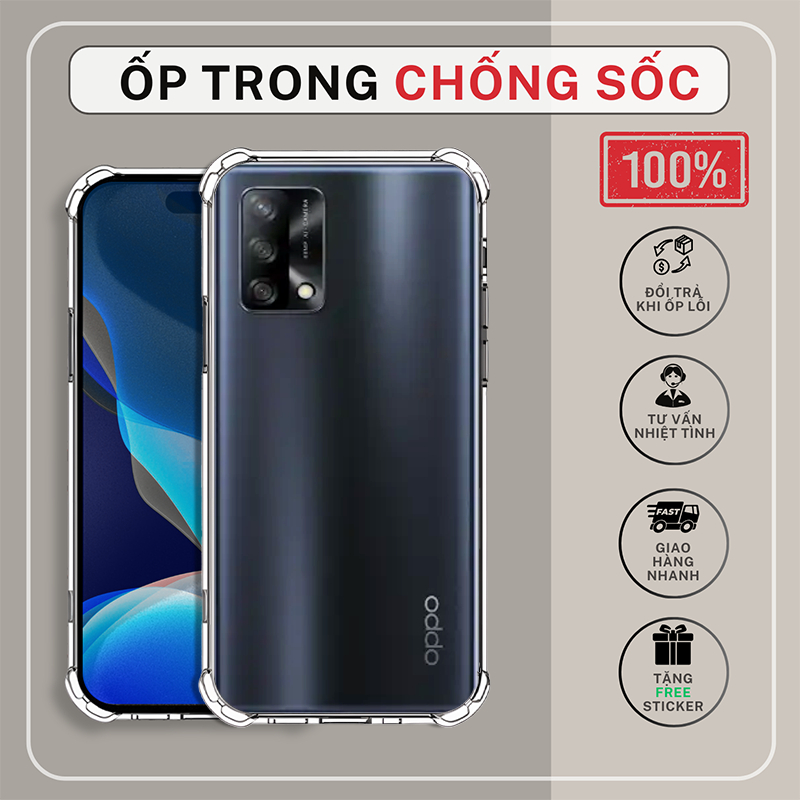 Ốp lưng Oppo A54, A55 4G / A55 5G chống sốc silicon DẺO TRONG mekcase | Vỏ điện thoại Oppo bảo vệ ca