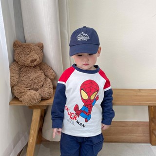 Bộ dài tay bé trai, Bộ thu đông dài tay người nhện cho bé, áo chất cotton kèm quần chất nỉ chân cua sịn