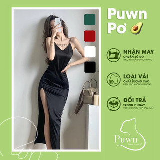 Váy hai dây cổ tim xẻ cao quyến rũ sexy tôn dáng dự tiệc, prom, event, bar - Puwn Pơ🥑