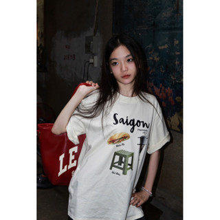 Áo Thun SAIGON BUỔI SÁNG Chất Liệu Cotton 100% 2 Chiều, Cao Cấp, Co Giãn, Form Rộng Tay Lỡ, Định Lượng 250gsm - GUNN