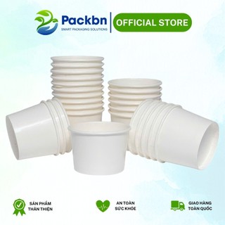  GIÁ SỈ 50 Tô hũ giấy 120ml 4oz 2pe đựng đồ ăn nhanh  Có nắp  hàng xuất khẩu 