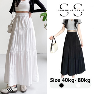 Chân váy dài maxi BIGSIZE Sunshine Style váy dáng suông cạp chun 3 tầng xếp ly chất voan mềm 2 lớp thoáng mát 5929