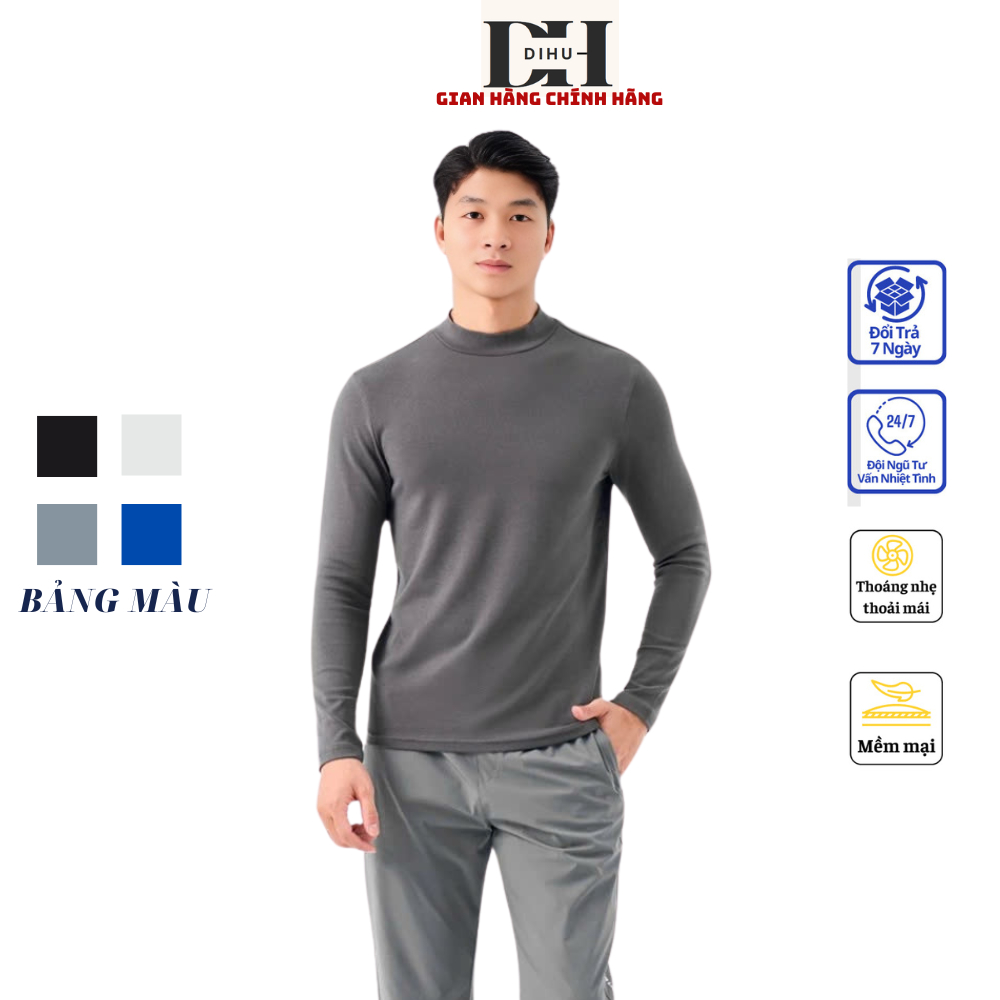 Áo giữ nhiệt nam cổ cao lót nỉ tay dài heattech uni cao cấp mặc ấm mùa đông form vừa cực đẹp AVANCO