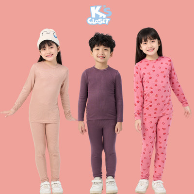 Bộ Quần Áo Giữ Nhiệt Chất Liệu Thun Gân K'S CLOSET Cho Bé Trai Và Bé Gái (2-12 Tuổi) KT300FOF, KT024FIF, KT125FIF