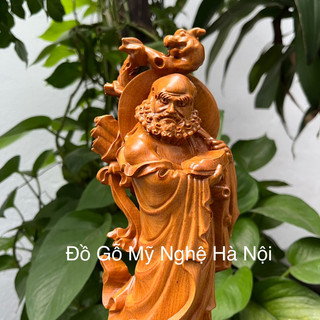 Tượng đạt ma sư tổ gỗ bách (cao 30 ngang 11 sâu 7cm)