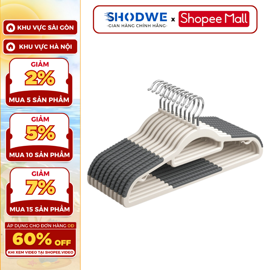 Móc Treo Quần Áo SHODWE Đa Năng Thông Minh Chống Trượt Chất Liệu Nhựa Chắc Chắn Chịu Lực Tốt