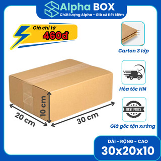   Combo  10 hộp carton đóng hàng 30x20x10 hộp giấy gói hàng giá rẻ và tiện lợi- ALPHA BOX 