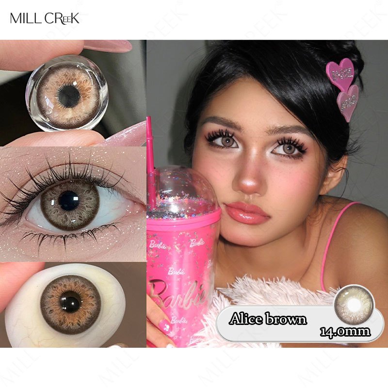 Kính áp tròng Mill Creek Alice brown  Mềm mại và thoải mái 1 cặp lens