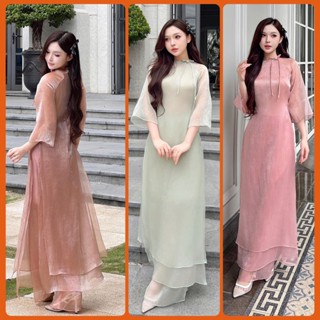 Áo dài Diệp Nhã dáng cách tân tay lỡ bốn tà truyền thống - Thời trang Nữ Women