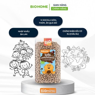 Ngũ cốc giòn vị socola hữu cơ Biominki - Nhập khẩu Ba Lan,100% chứng nhận EU Organic, giòn tan, cho bé từ 3Y (300g)