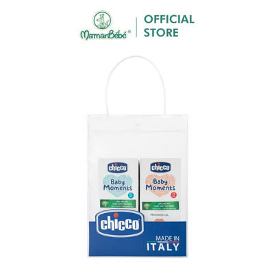 (Tặng túi đựng) Combo Chicco Mềm Mịn 5 (Sữa tắm gội Yến mạch 200ml & Dầu mát-xa Hạt bông 200ml)