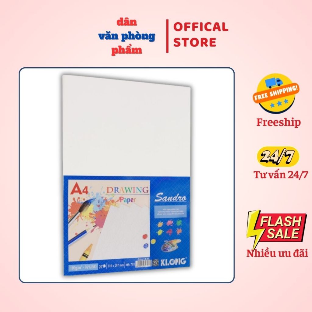 Giấy vẽ A4 - 20 tờ/tập KLONG MS: 703