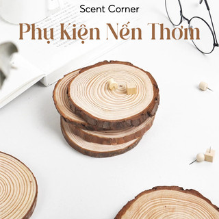 Đế Lót Nến Thơm Chất Liệu Gỗ Thông Tự Nhiên Phong Cách Vintage Kích Thước 8-9cm 