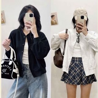 Áo Khoác Nỉ dáng Lửng cài cúc Bazic onee cho Nữ Maia 40599 P8K7