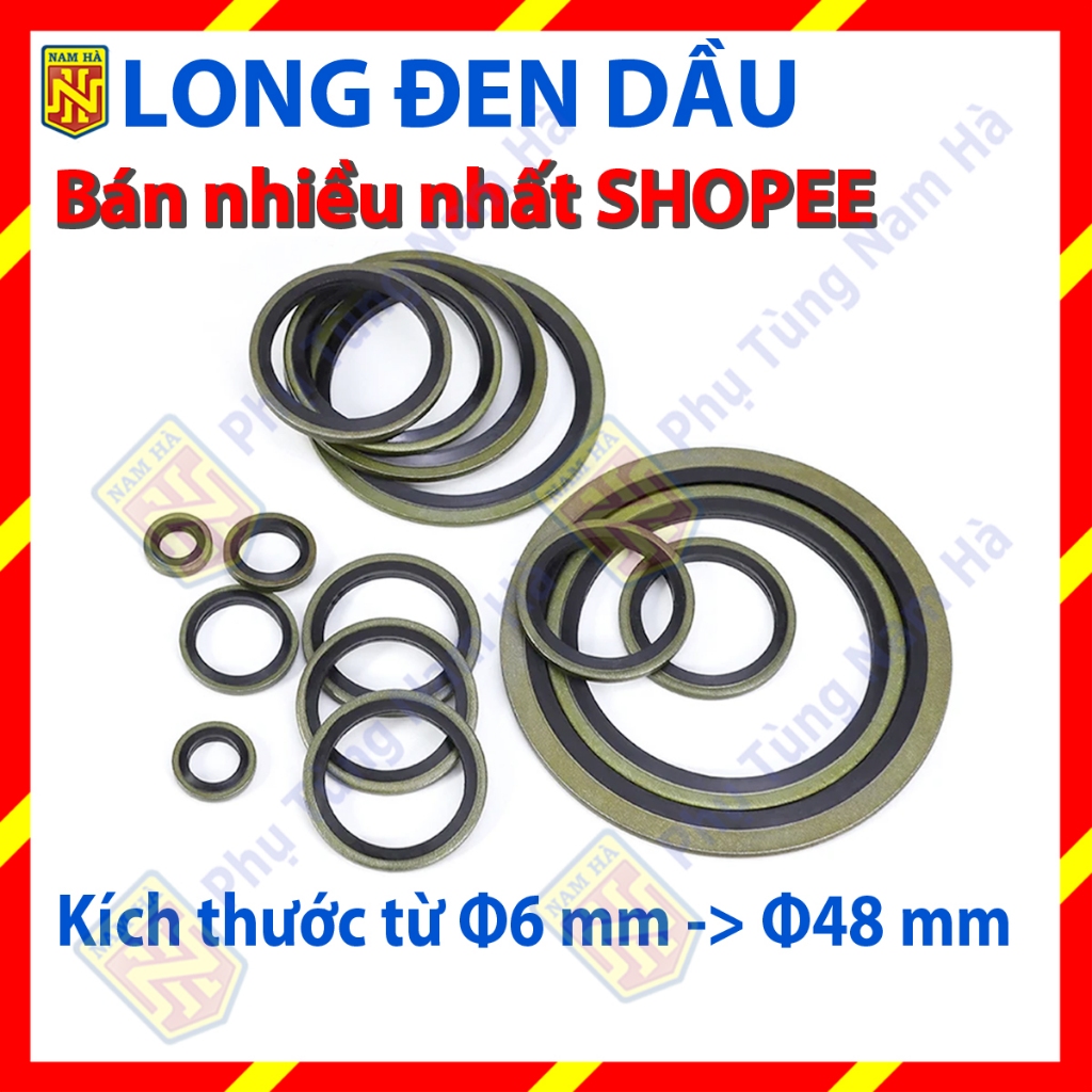 10 Cái - Long Đen/Đền Dầu từ Phi 6 đến 60 mm, có gioăng cao su chịu dầu làm kín dùng cho ốc heo dầu ốc dây dẫn dầu
