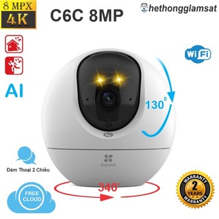 Camera Wifi EZVIZ C6C 8MP 4K AI, Xoay 360, Đàm Thoại, Màu Bang Đêm - Chính Hãng, Bảo Hành 24 Tháng