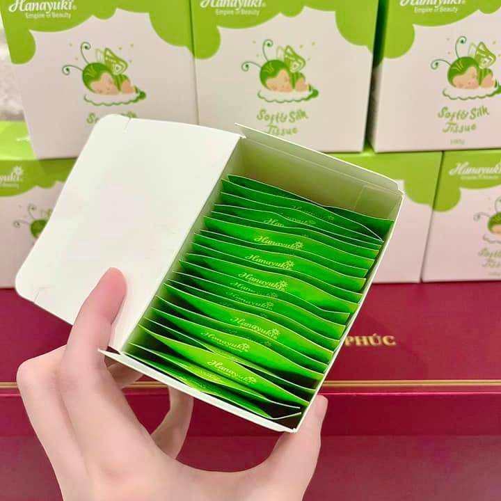 Khăn Giấy Ướt Vệ Sinh Mỹ Phẩm Hanayuki Chính Hãng - Khăn Ướt Vệ Sinh Phụ Khoa Soft Silk Jissue 100gr