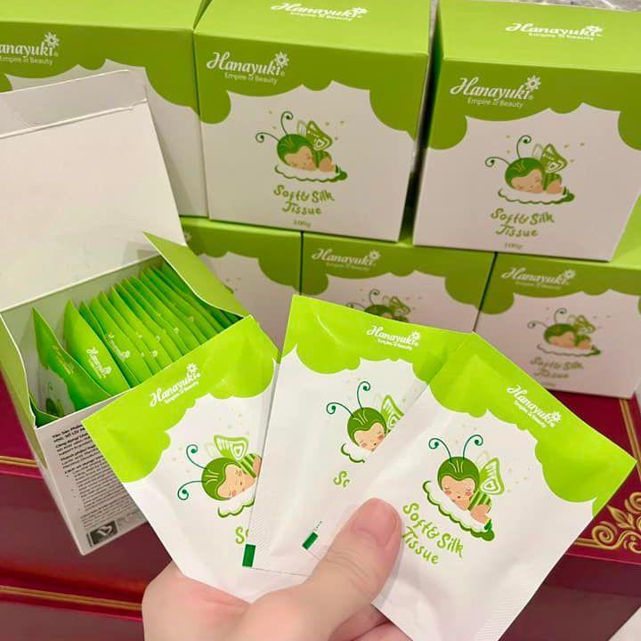 Khăn Giấy Ướt Vệ Sinh Mỹ Phẩm Hanayuki Chính Hãng - Khăn Ướt Vệ Sinh Phụ Khoa Soft Silk Jissue 100gr