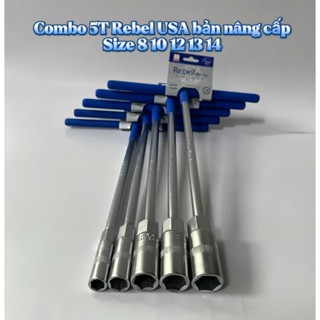 Bộ 5 cây chữ T vặn ốc Rebel USA thông dụng size 8,10,12,13,14 đa năng sửa chữa hàng ngày