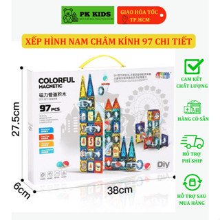 Bộ Đồ Chơi Xếp Hình Nam Châm Thả Bi/Nam Châm Kính 97 Chi Tiết Cho Bé Tư Duy Sáng Tạo, Phát Triển Trí Thông Minh Cho Bé