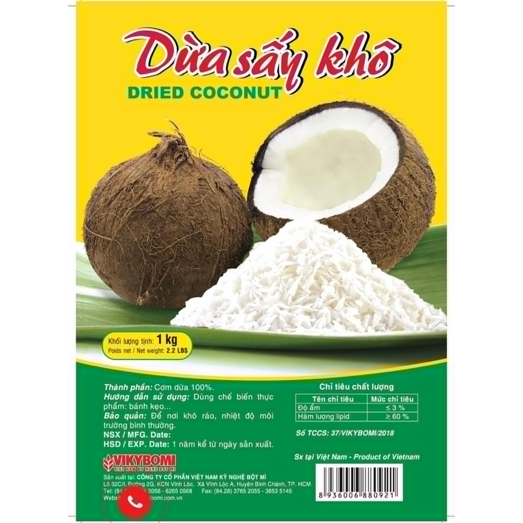 Cơm Dừa Sấy Khô 1kg - Mikko Hương Xưa
