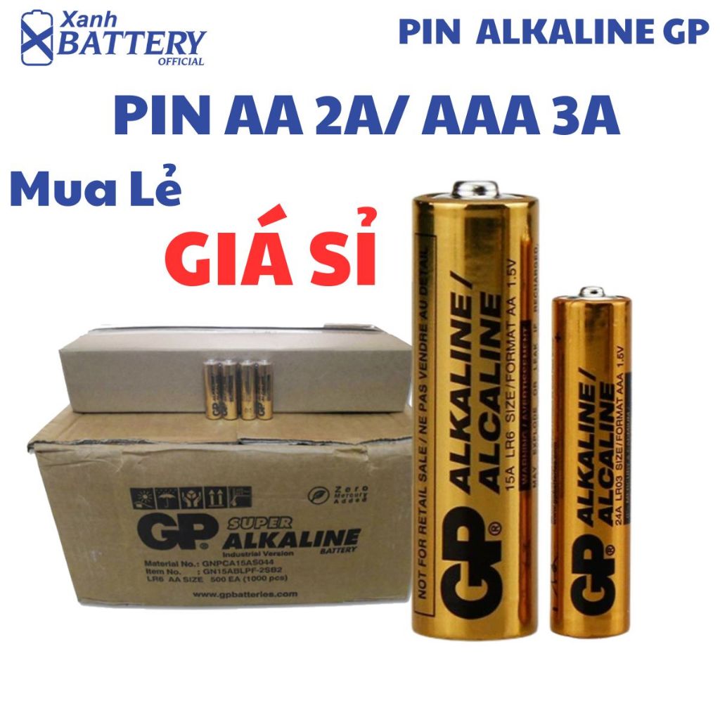 Vỉ 2 viên   AA 2A /AAA 3A Alkaline GP 1.5V Vua năng lượng - dùng cho Chuột không dây, bàn phím Logitech, khóa vân tay