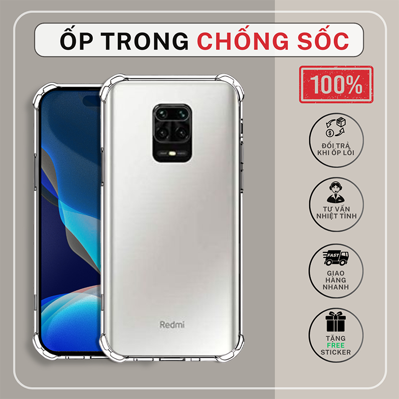 Ốp lưng Redmi Note 9/ 9s , Note 9 Pro chống sốc silicon DẺO TRONG mekcase | Vỏ điện thoại Xiaomi bảo vệ cam