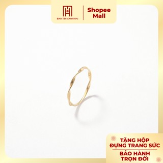 Nhẫn vàng 10K Bảo Tín Mạnh Hải thiết kế trơn xoắn độc đáo phong cách Ý PYN1V10KD0-502001