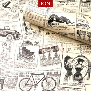 Giấy dán tường giả báo cũ keo sẵn dán tường phòng khách phòng ngủ quán cafe phong cách Retro JONI 