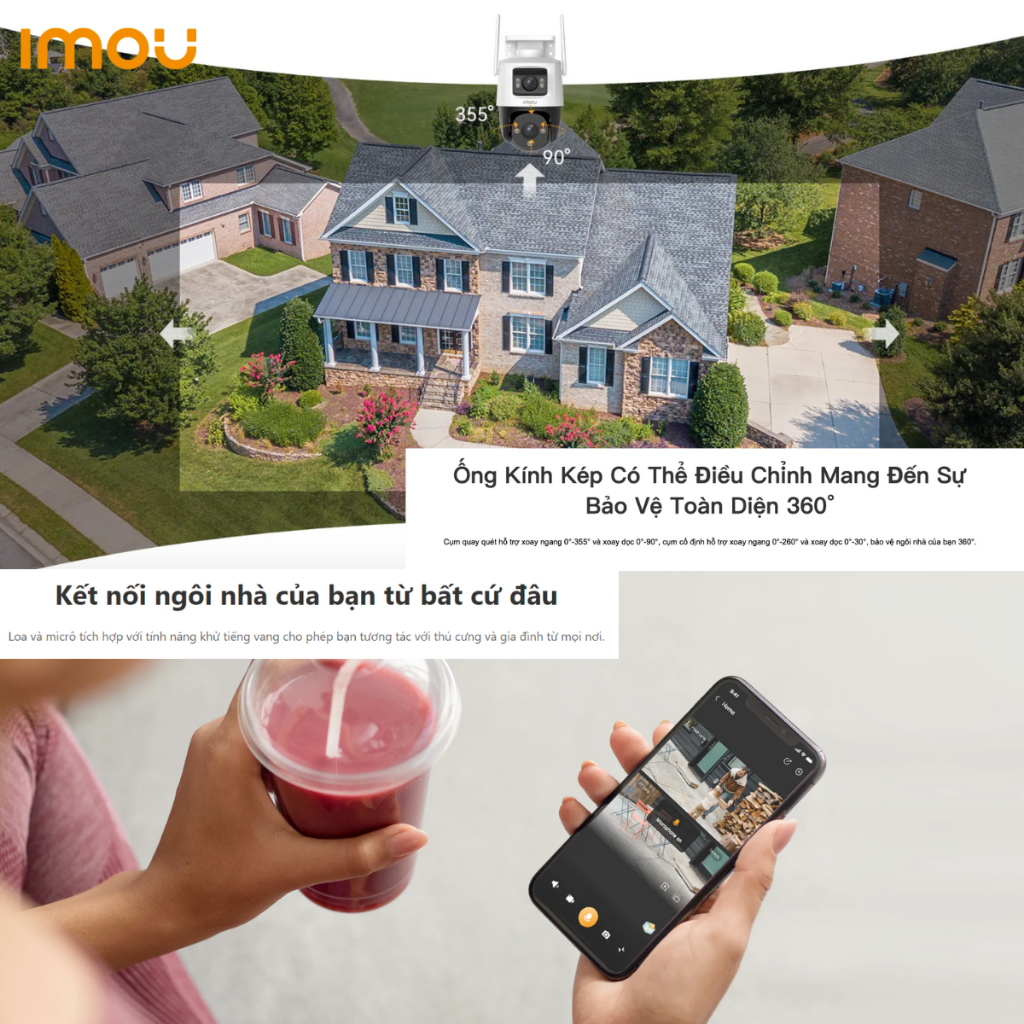 Camera Ngoài Trời IMOU CRUISER DUAL 2 S7XEP 6MP 10MP 2 Ống Kính 2 Tầm Nhìn 360 Đàm Thoại 2 Chiều BH 2 Năm | BigBuy360 - bigbuy360.vn