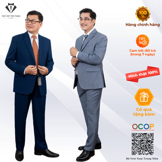 Bộ vest nam trung niên suất khẩu khẩu chất liệu tuýt si nhập khẩu ấn độ  vest việt tiến thành