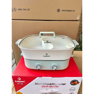 [HOẢ TỐC] Nồi lẩu nướng 2 ngăn 6,5 lít Kalpen PP66 - 2200W- 2 vùng nhiệt độc lập - Bảo hành 24 tháng