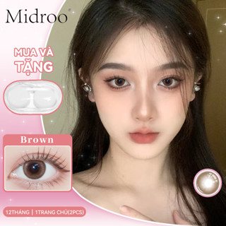 1 Cặp Kính áp tròng Midroo Lens Toffee 1 Năm 0 Độ 14,2mm Kính áp tròng