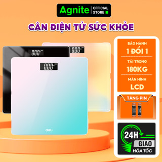 [TẶNG PIN] Cân Điện Tử Sức Khỏe Deli Mặt Kính Cường Lực Chịu tải 180kg Cân Sức Khỏe Có Bảo Hành