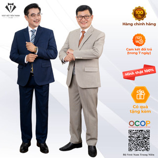 Bộ vest nam trung tuổi vest việt tiến thành chất liệu tuýt si nhập khẩu ấn độ