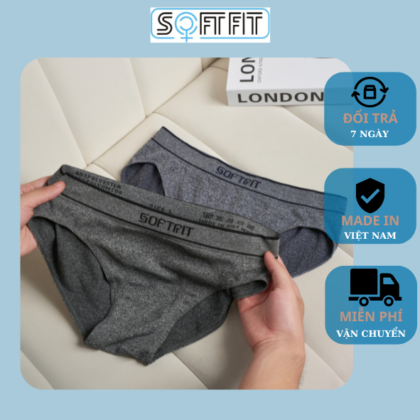 Combo 2 Quần Lót Nam Brief Softfit SP21 dáng Brief không đường may kháng khuẩn, khử mùi, co giãn 4 c