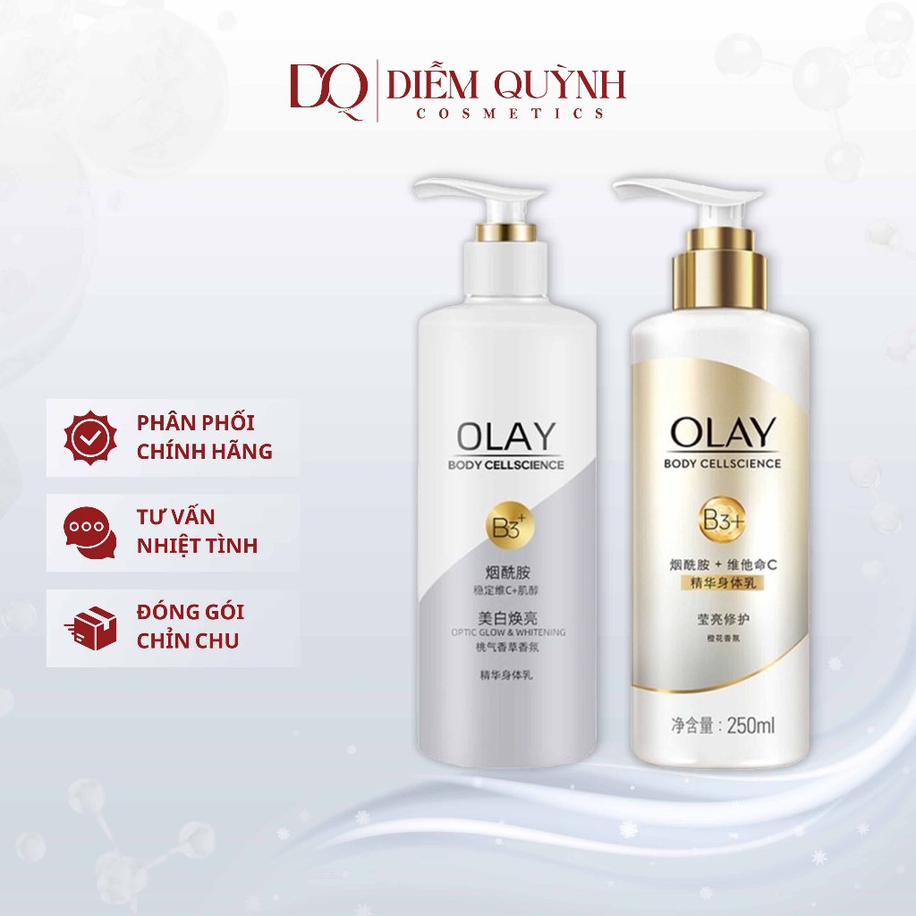 Sữa Tắm - Sữa Dưỡng Thể OLAY Vitamin B3(Niacinamide)+ Retinol +Vitamin C Dưỡng Trắng Da, Dưỡng Ẩm Da