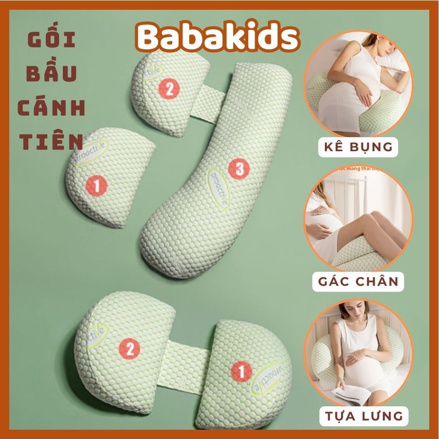 Gối Ôm Cho Bà Bầu Babakids, Gối Bầu Cánh Tiên Hỗ Trợ Tư Thế Ngủ Thoải Mái Cho Mẹ