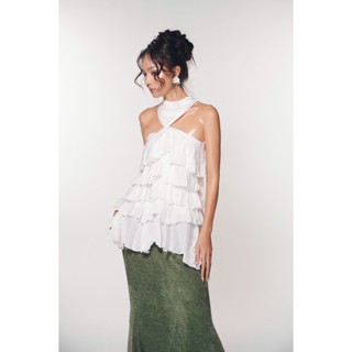  Áo lụa nhún tầng INTO.EIGHT thiết kế  Juliet Top  