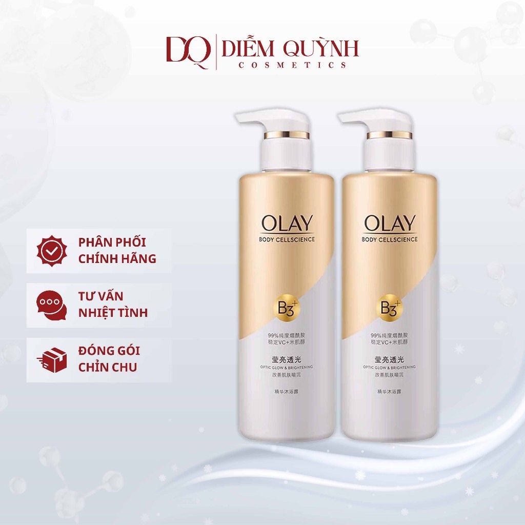 Sữa Tắm - Sữa Dưỡng Thể OLAY Vitamin B3(Niacinamide)+ Retinol +Vitamin C Dưỡng Trắng Da, Dưỡng Ẩm Da